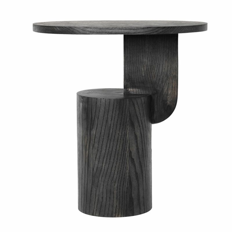 Schwarzer Insert Side Table Beistelltisch von Ferm Living aus massivem Eschenholz, moderne Wohnzimmer Deko.
